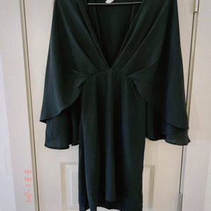 A-Line Cocktail Cape Dress Black